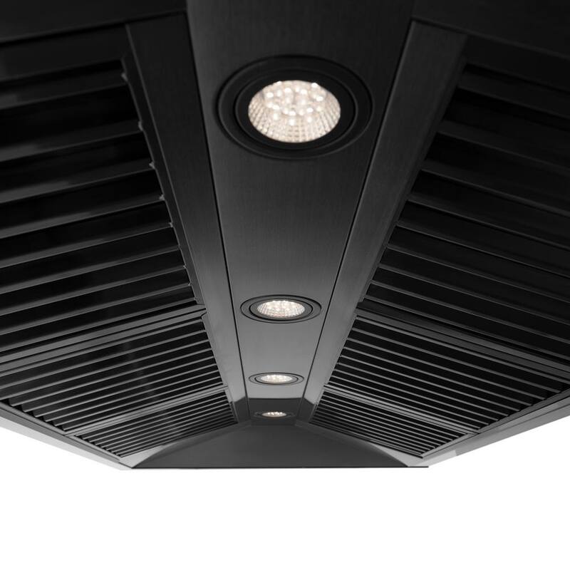 48 in. 700 CFM Ducted Wall Mount Range Hood in Black Stainless Steel G653