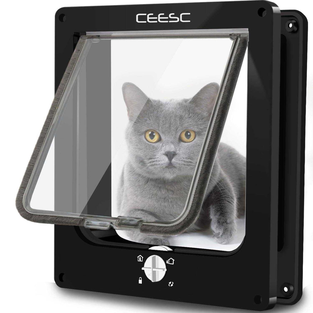 Cat Magnetic Pet Door 4 Way Lock Y730
