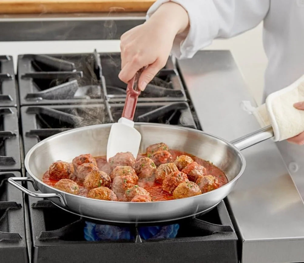 12” Stainless Steel Tri-Ply Frying Pan with Helper Handle B448467
