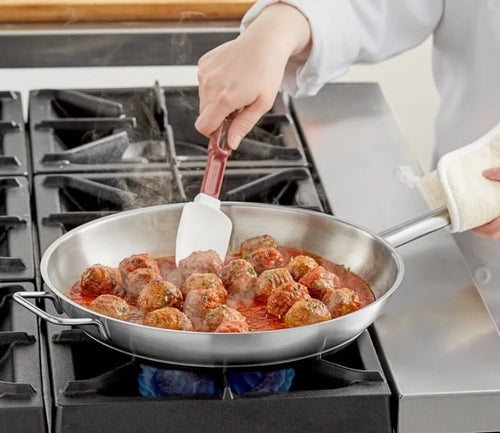 12” Stainless Steel Tri-Ply Frying Pan with Helper Handle B448467