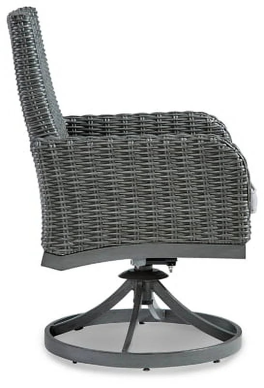 Gray Swivel Chair Set of 2 B34441