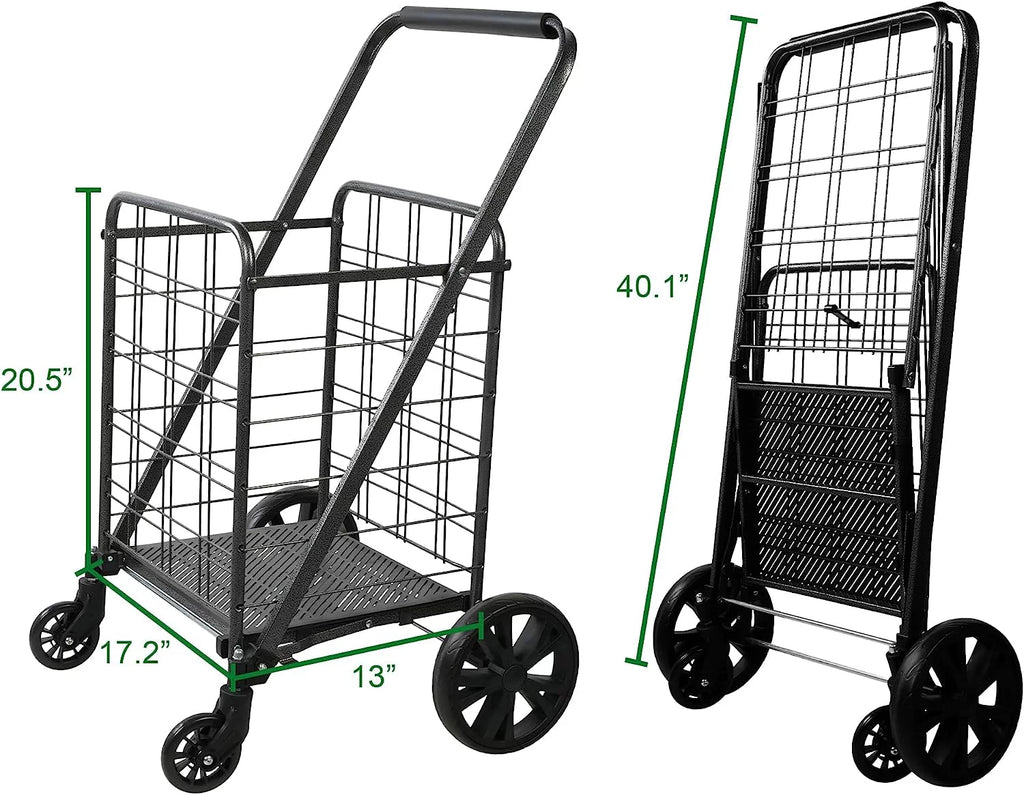 Folding Utility Cart with Swivel Wheels, 77lb Capacity Z5795