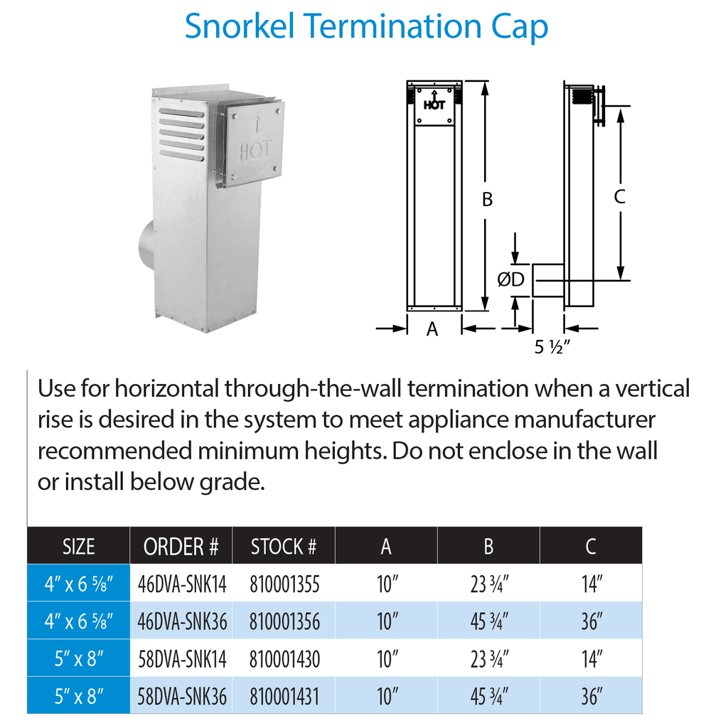 DirectVent Pro Snorkel Termination Cap U91459