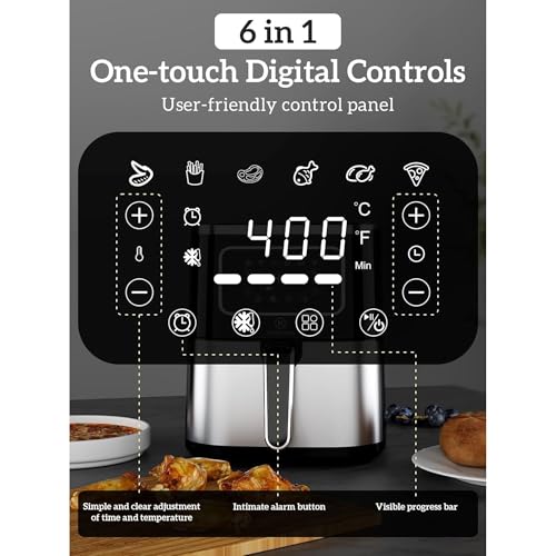 5.28 Quart Stainless Steel Digital Air Fryer Oven P880