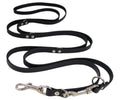 Adjustable Leather Dog Leash Black 60" F300655