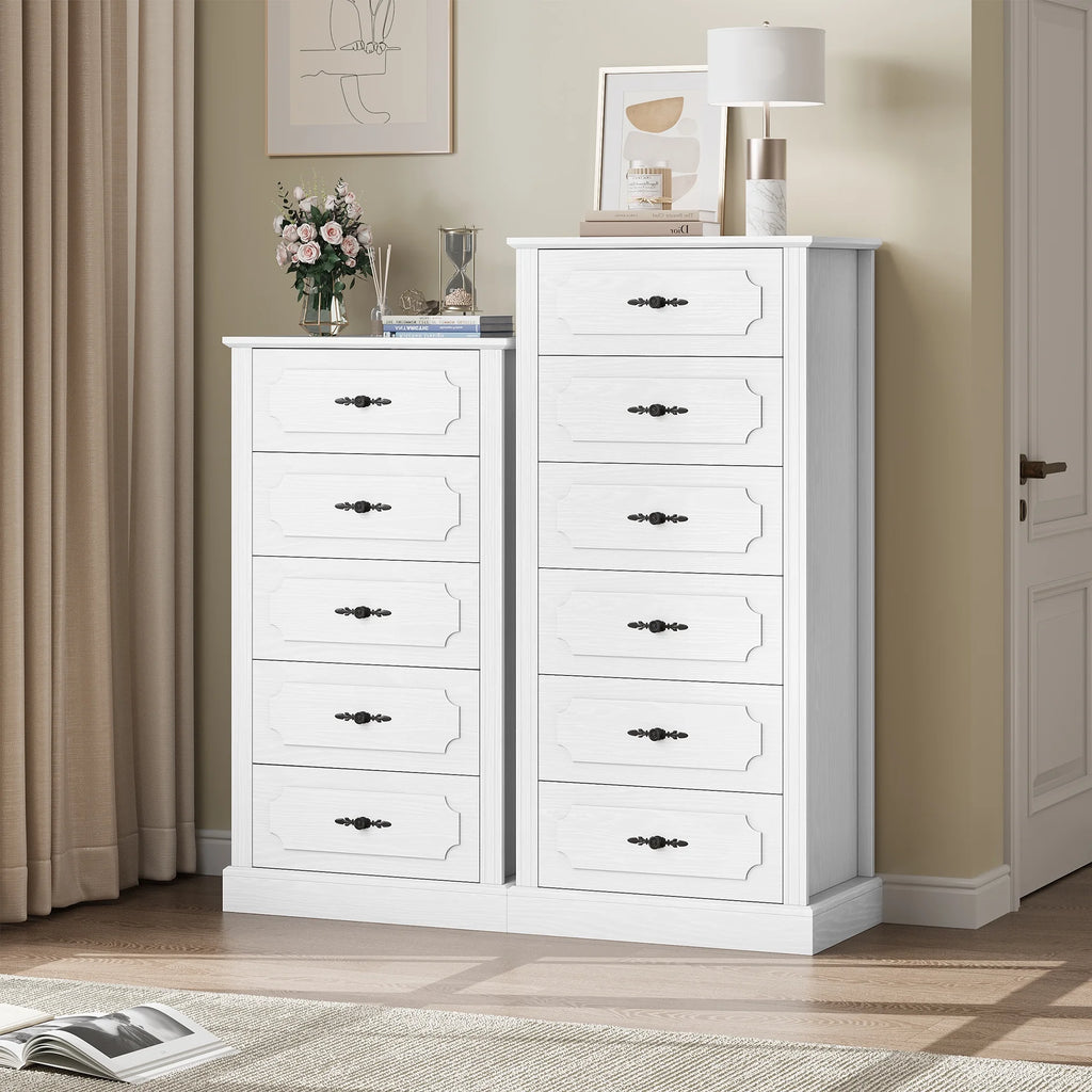 White 6 Drawer Wood Dresser E310926