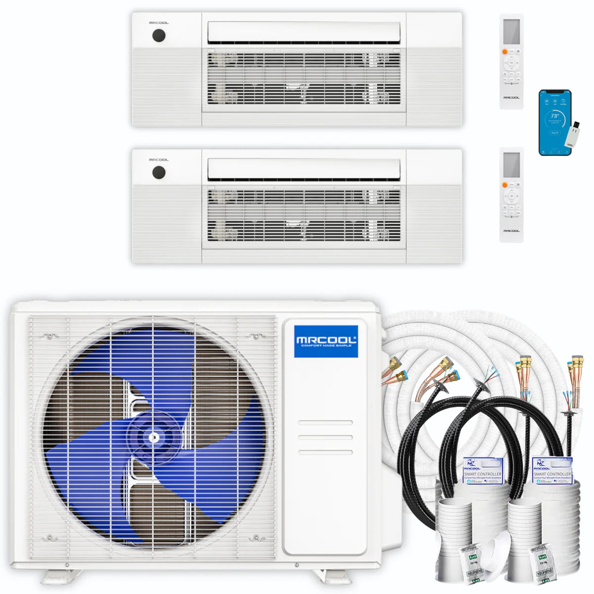 36,000 BTU 2 Zone Ceiling Cassette Ductless Air Conditioner and Heat Pump W4360