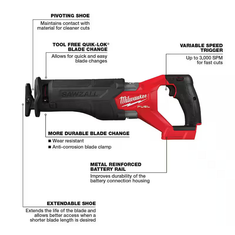 18V Lithium-Ion Brushless Cordless Reciprocating Saw with Oscillating Multi-Tool I268635