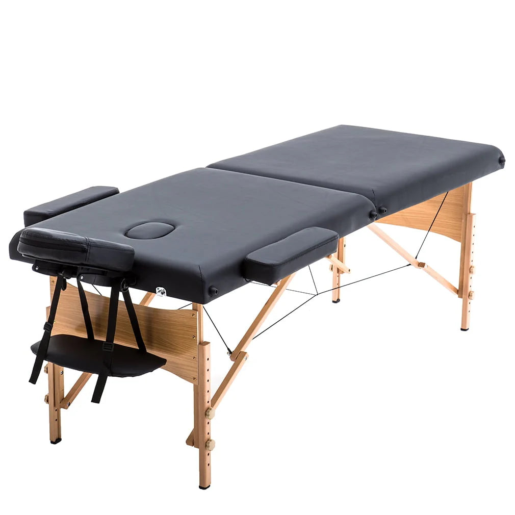 Adjustable Folding Portable Massage Table with Carry Case, Black X6459