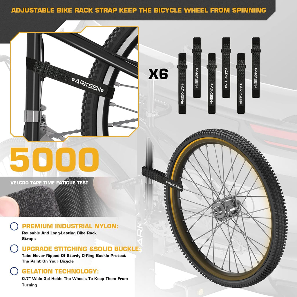 2 Bike Heavy Duty Rear Hitch Mount Bike Rack with Tie Down Strap F286