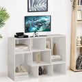 White L-Shaped TV Stand Bookcase J28087
