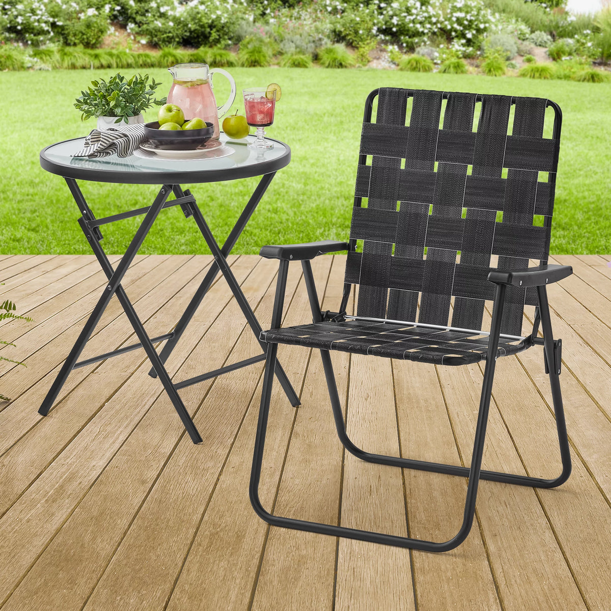 Multicolor 2 Pack High Back Steel Frame Web Strap Chair L7114