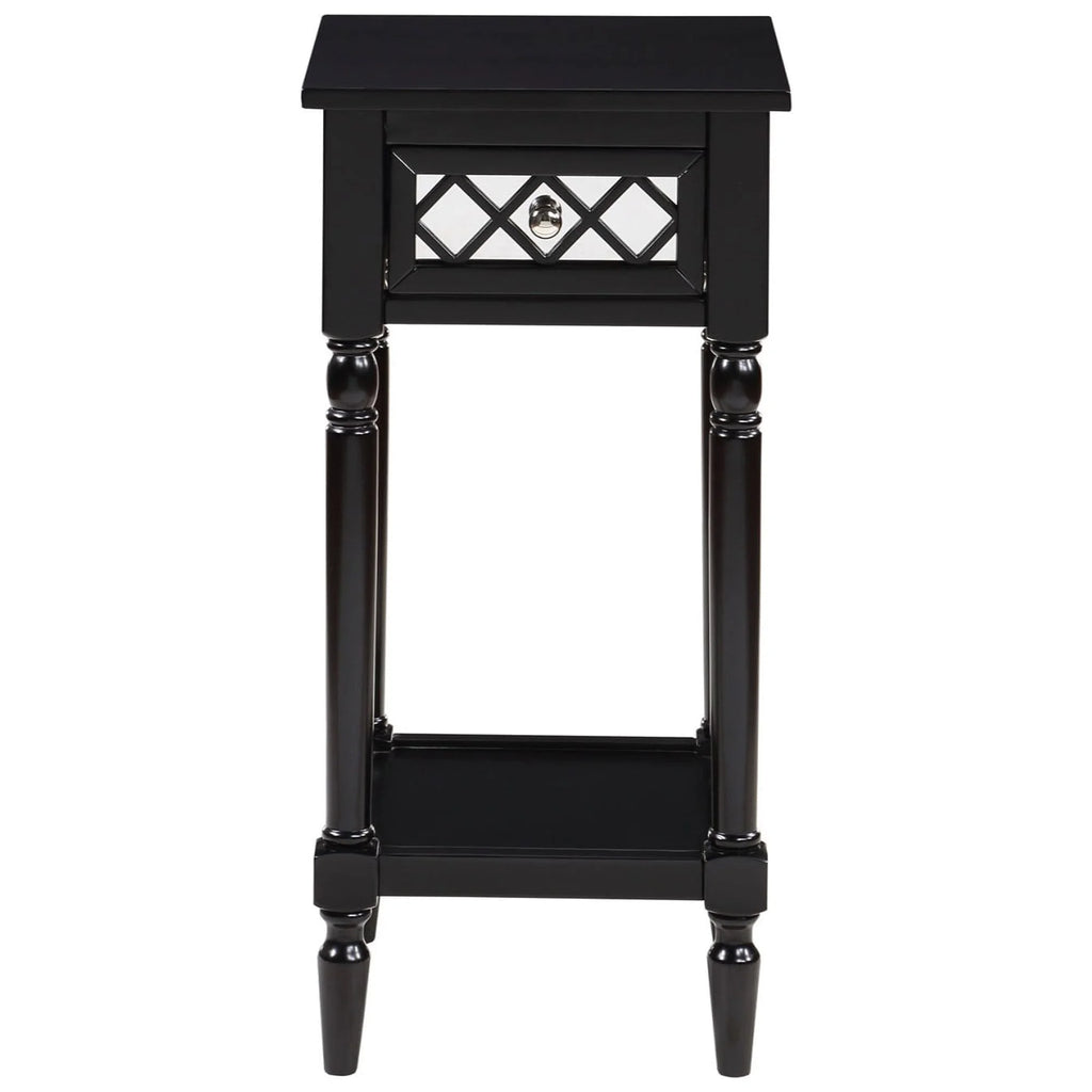 Black 1 Drawer Accent Table with Shelf R351