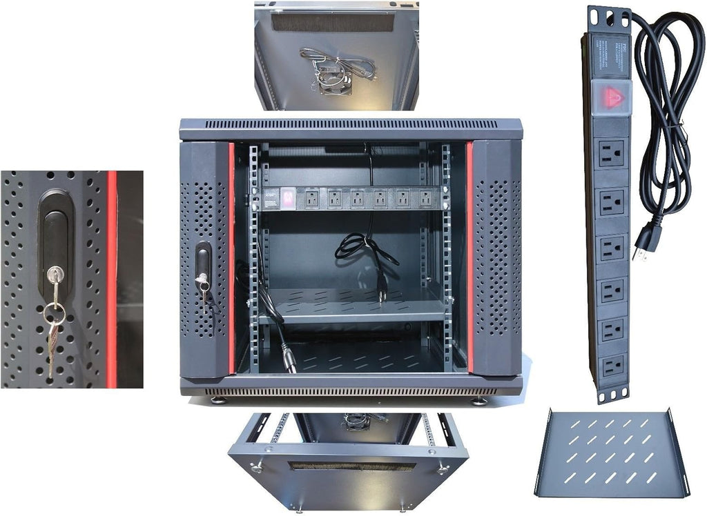 12U 35 Inch Deep Portable Locking Server Rack Cabinet O87994