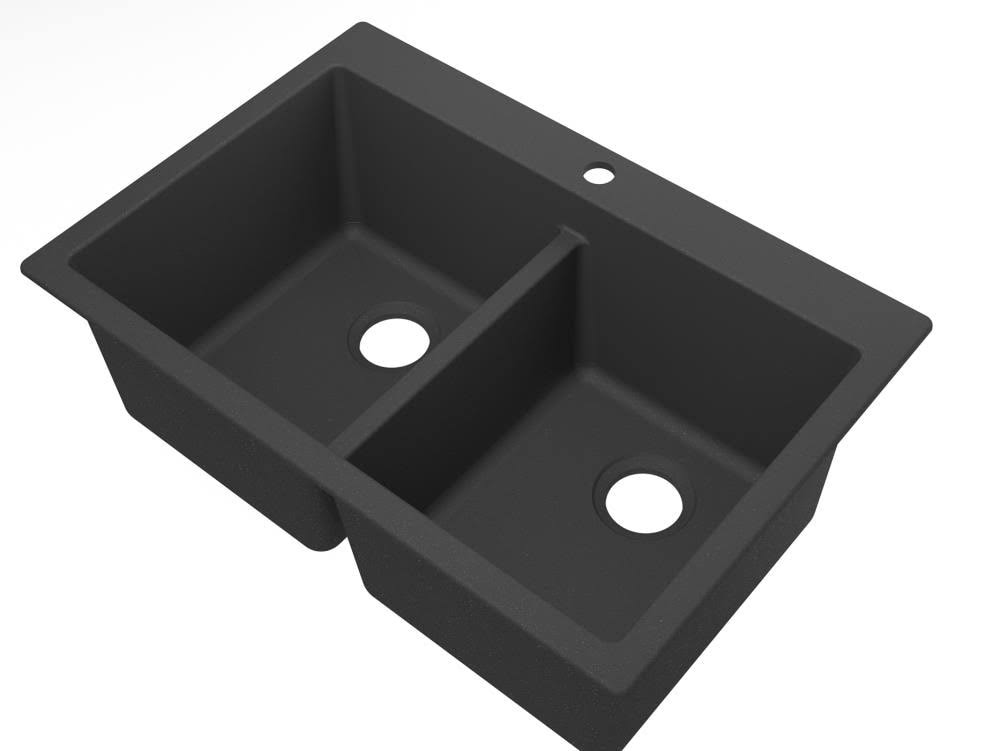Granite Double Basin Drop-in Kitchen Sink B3330