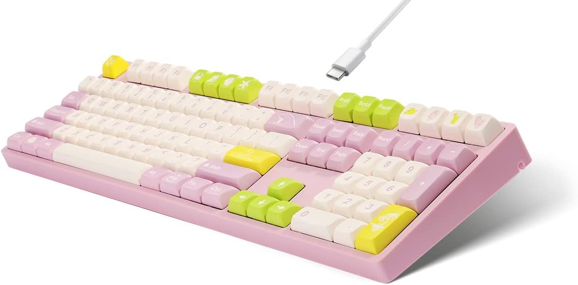 Wired USB Mechanical Gaming Keyboard 108 Keys Hot Swappable N60164