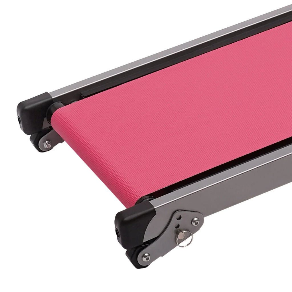 Folding Treadmill with Handrail Pink J9400