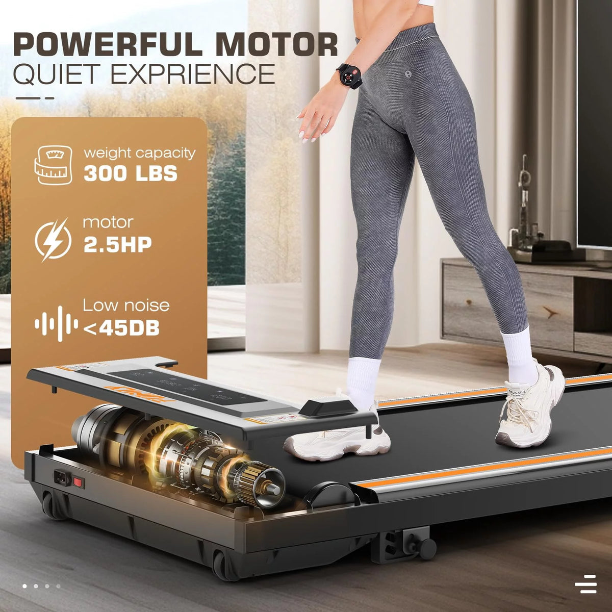 Under Desk Treadmill with Remote Control, Black S423341