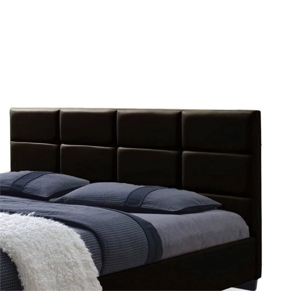 Upholstered Queen Leather Platform Bed Z47868