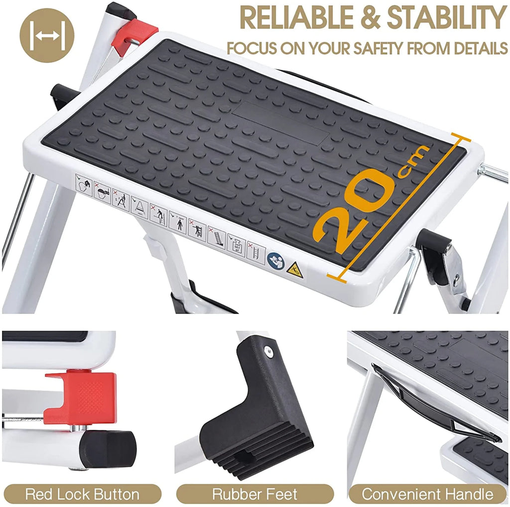 2 Step Folding Non-Slip Ladder 330Lbs Capacity H6011