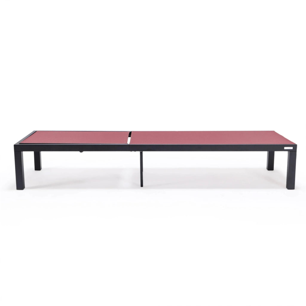 Black Powder Coated Aluminum Sling Chaise Lounge Chair Set of 2 Z186712