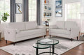 Off-White Leatherette Living Room Set 3pcs Q159170
