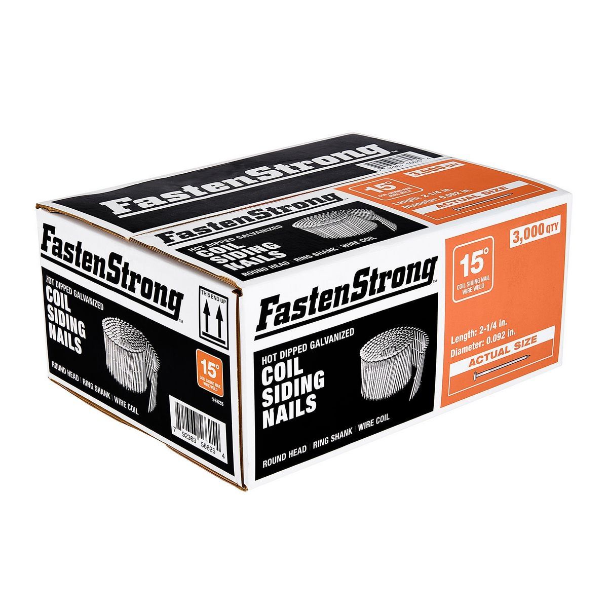 2-1/4 in. Galvanized Coil Siding Nails, 3000-Pack U602185