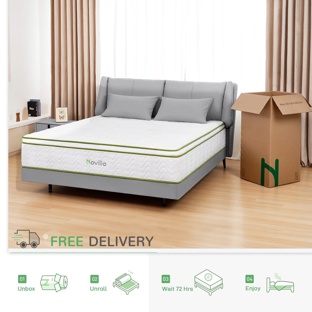 10'' Cooling Gel Memory Foam Pocket Spring Hybrid Mattress California King Size P717297