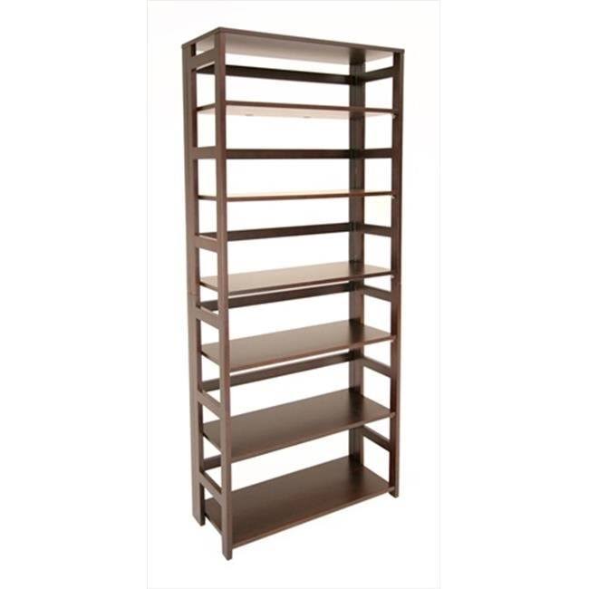 67 in. High Folding Bookcase Mocha Walnut P969304