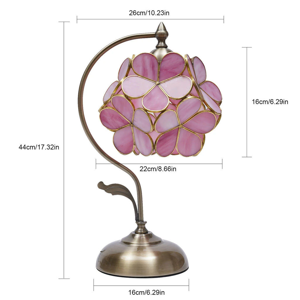Stained Glass Table Lamp with Petal Lampshade R62275