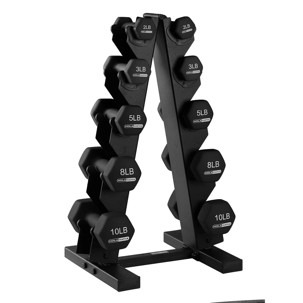 3, 5, and 8 Pound Dumbbell Hand Weight Set with Storage Rack R2820