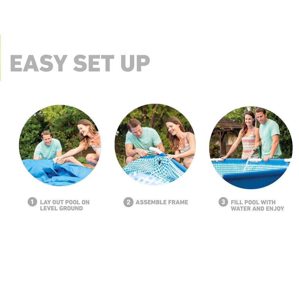 12ft x 30in Metal Frame Above Ground Swimming Pool with Filter Q32181