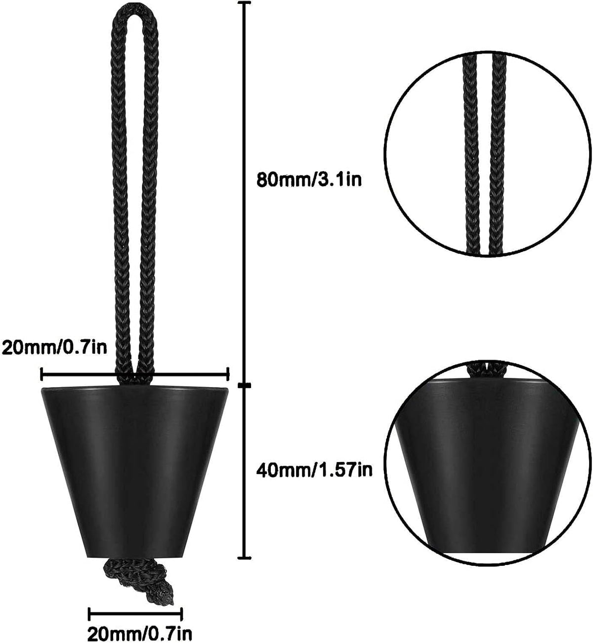 Kayak Carry Handle 4 Pcs with Screws and Plugs A4717