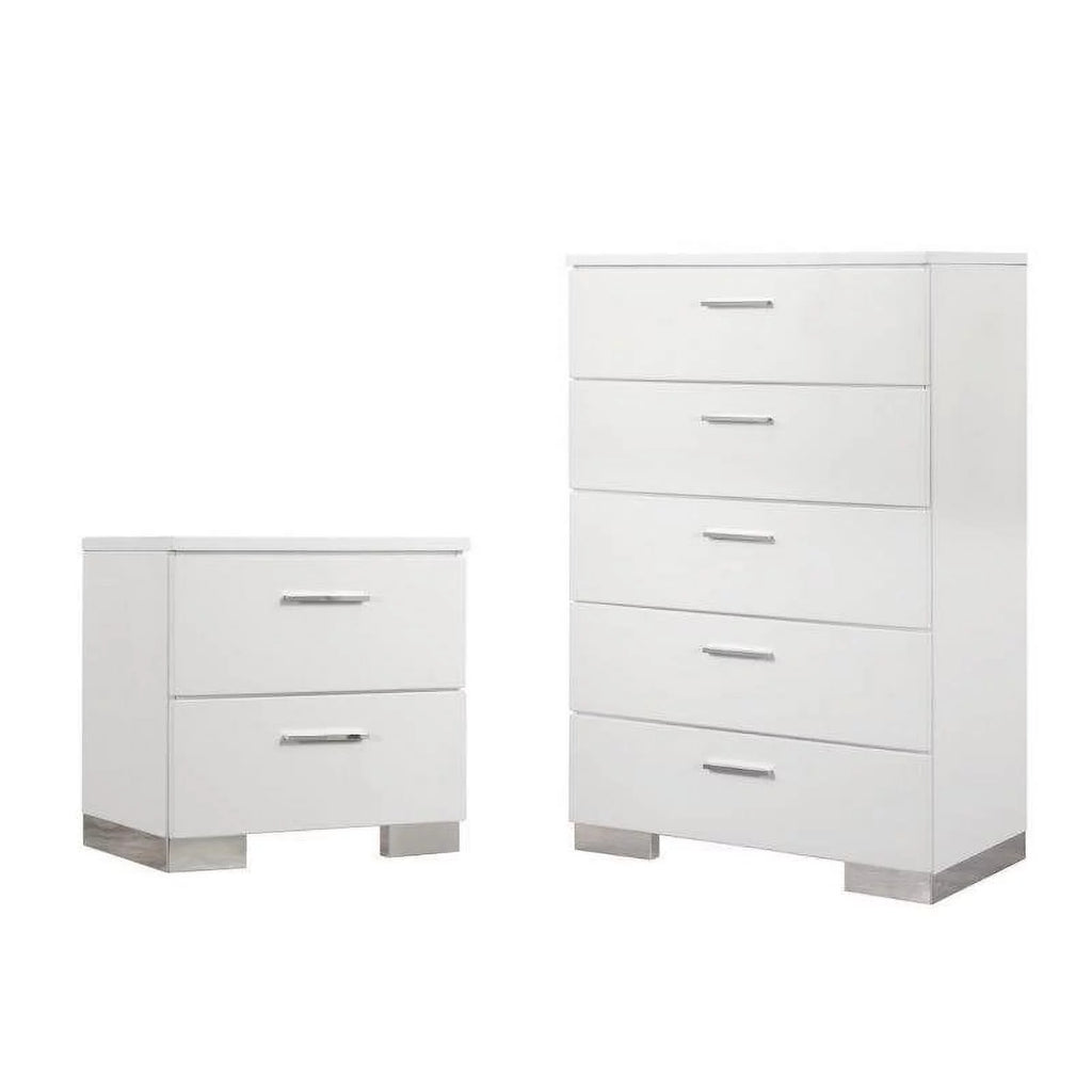 White 2 Drawer Nightstand and Chest B62484