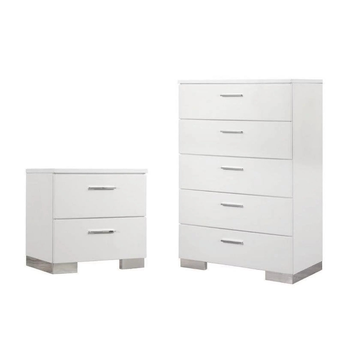 White 2 Drawer Nightstand and Chest B62484