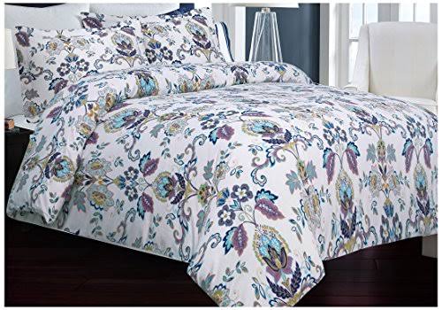 Paisley Flannel 3-Piece Queen Duvet Cover Set L6151