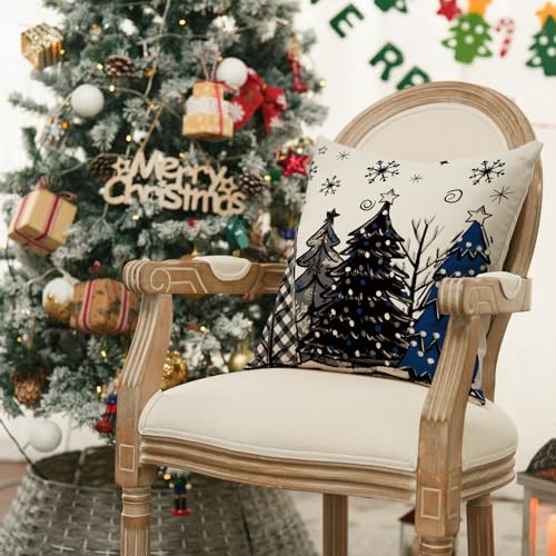 Merry Christmas Throw Pillow Covers 18 x 18 Inch Set of 4 P17107
