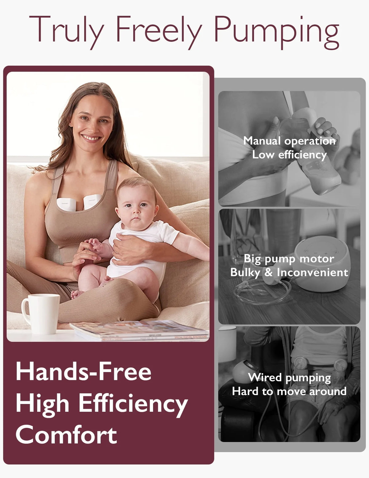 Hands Free Wearable Double Electric Breast Pump 24mm A740671
