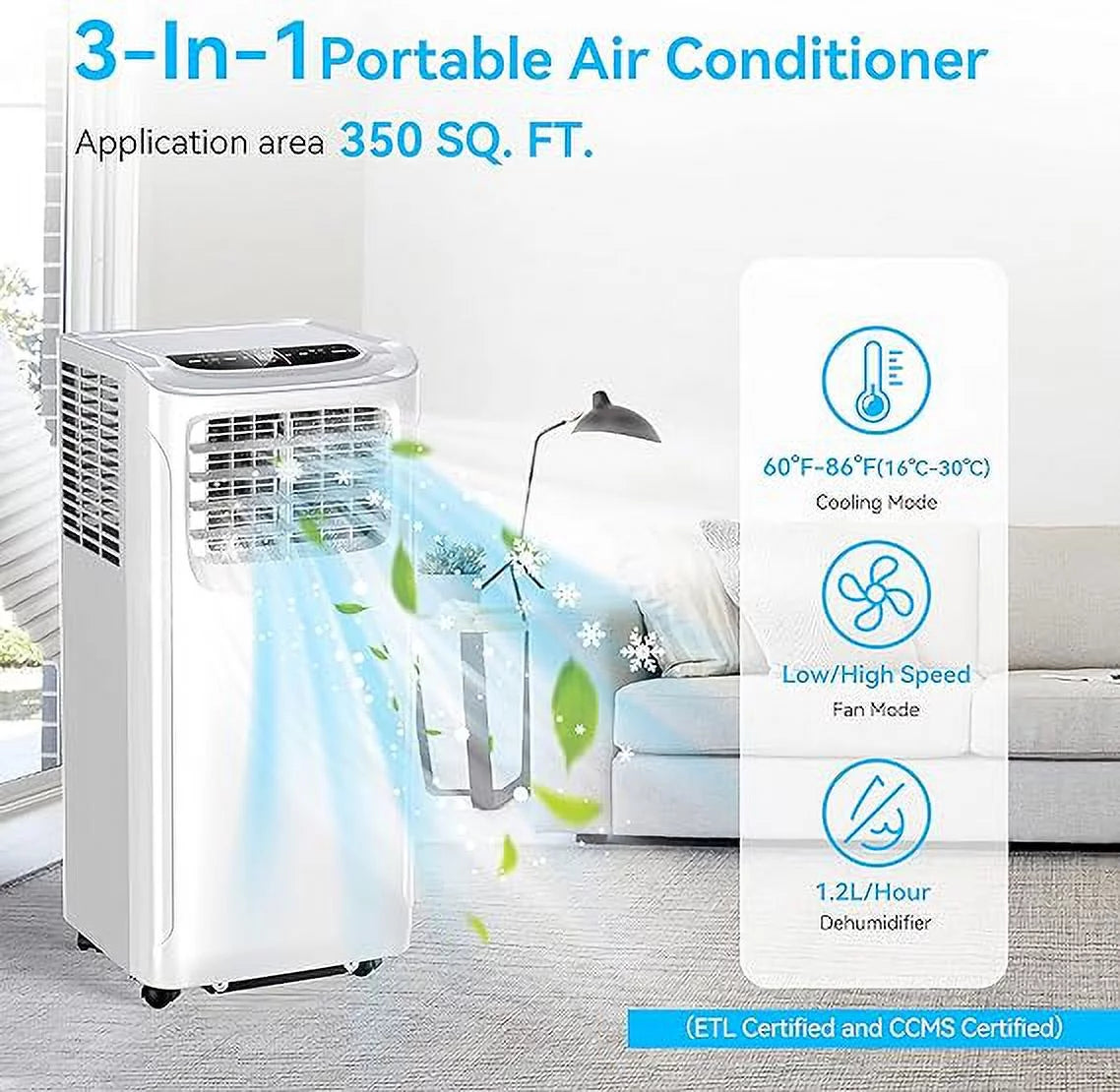 Portable Air Conditioners 8500 BTU White M712271