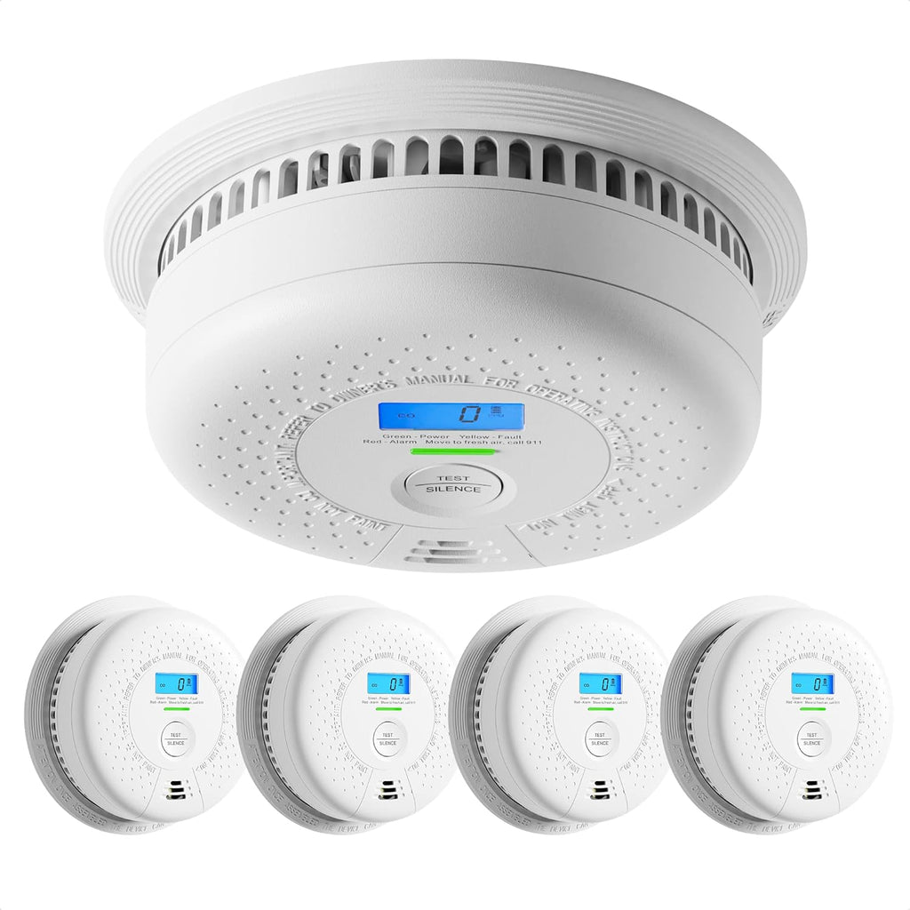 10-Year Battery Smoke and Carbon Monoxide Alarm with Display, 5-Pack V50888