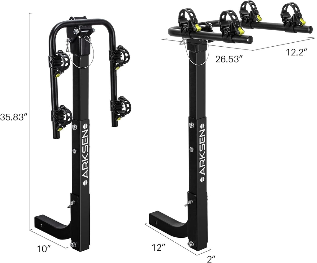 2 Bike Heavy Duty Rear Hitch Mount Bike Rack with Tie Down Strap F286