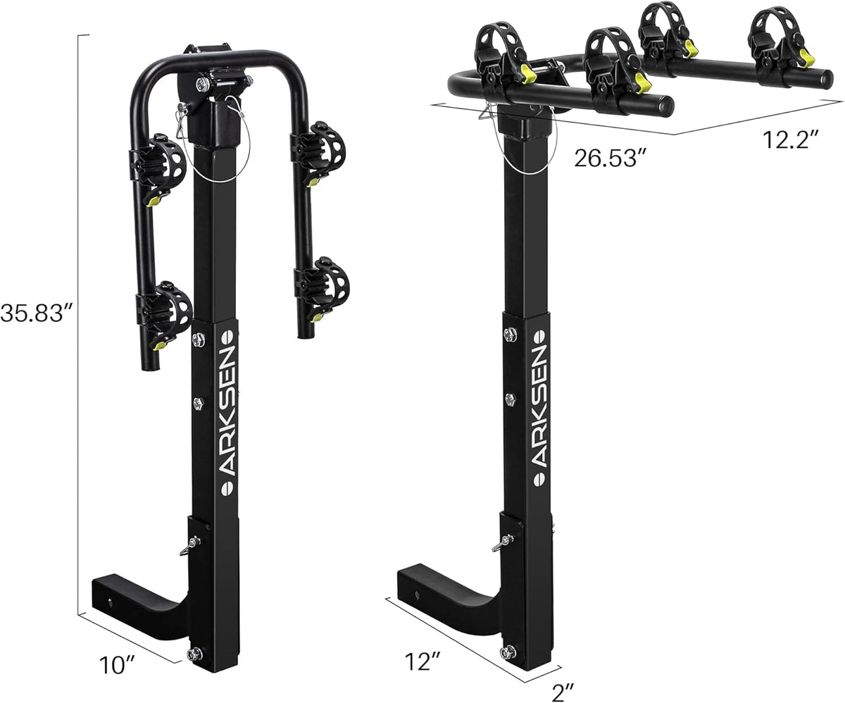 2 Bike Heavy Duty Rear Hitch Mount Bike Rack with Tie Down Strap F286
