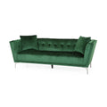 Modern Glam Velvet Tufted 3 Seater Sofa with Accent Pillows R250544
