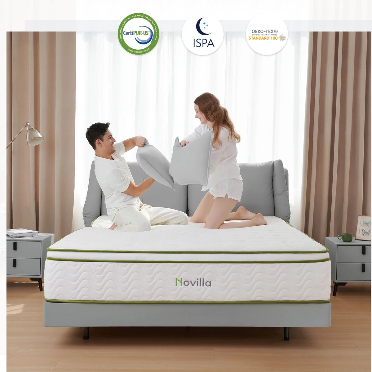 10'' Cooling Gel Memory Foam Pocket Spring Hybrid Mattress California King Size P717297