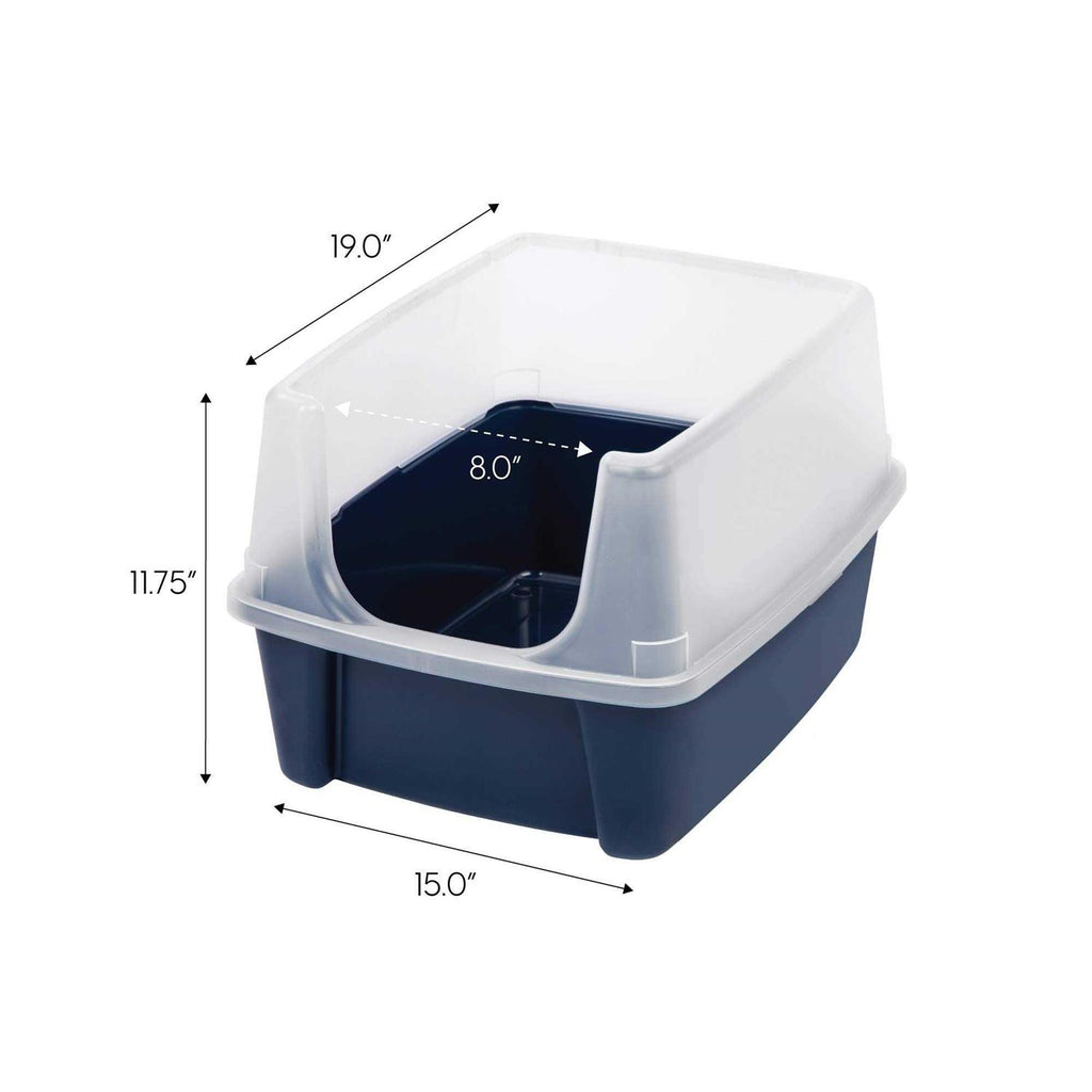 Open Top Cat Litter Box with Shield and Scoop Q47286