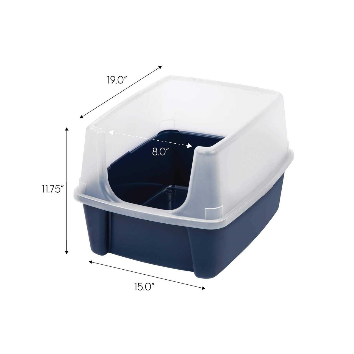Open Top Cat Litter Box with Shield and Scoop Q47286