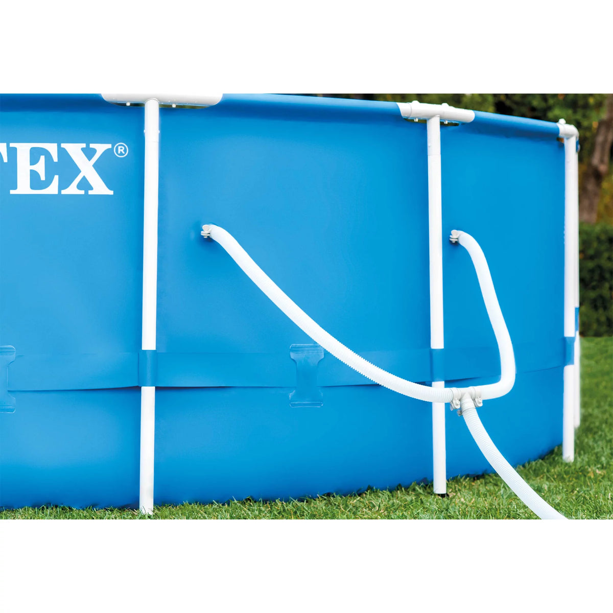 12ft x 30in Metal Frame Above Ground Swimming Pool with Filter Q32181