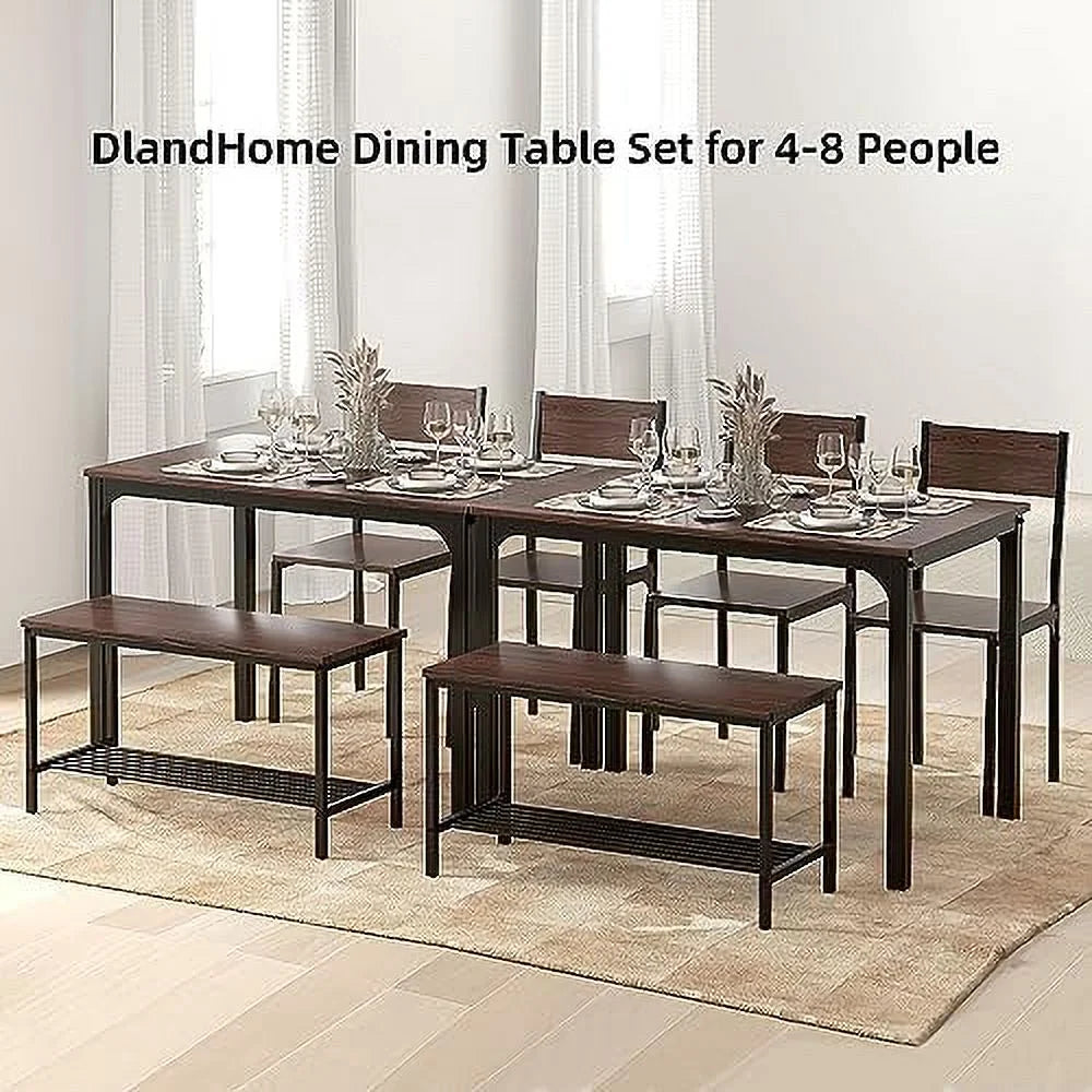 4 Person Dining Table Set with 2 Chairs and 1 Bench G5572