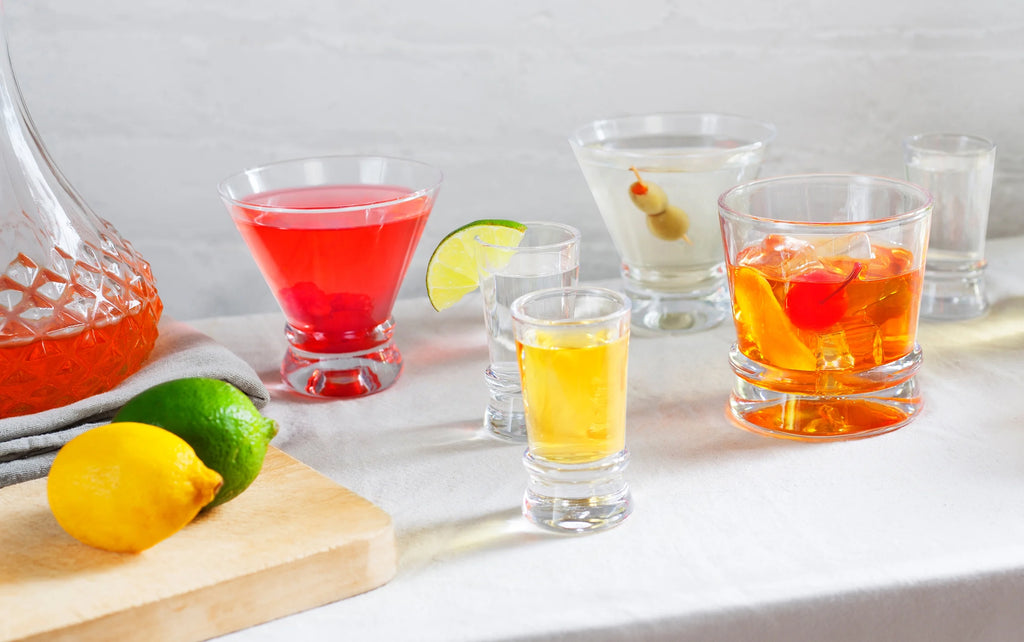 Stemless Martini Glass and Shot Glass Set of 6 H906