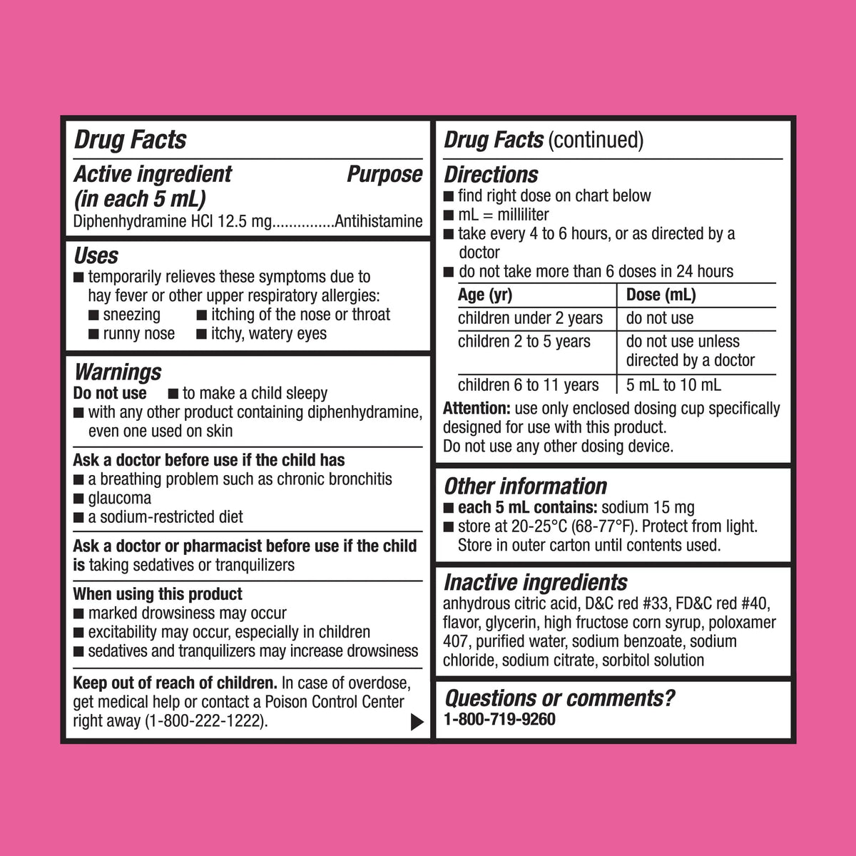 Children's Allergy Relief Cherry Flavor Liquid 4 fl oz V75595